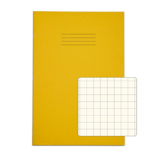 RHINO A4 Special Exercise Book 48 Page, Yellow with Tinted Cream Paper, S10 (Pack of 50)