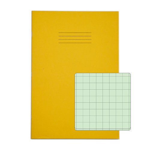 RHINO A4 Special Exercise Book 48 Page, Yellow with Tinted Green Paper, S10