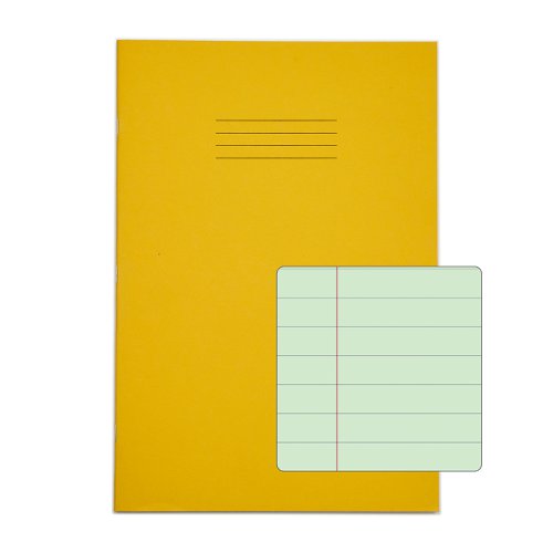 Rhino Special Exercise Book A4 F12M Yellow Cover Green 48 Page Ex681108G 3P