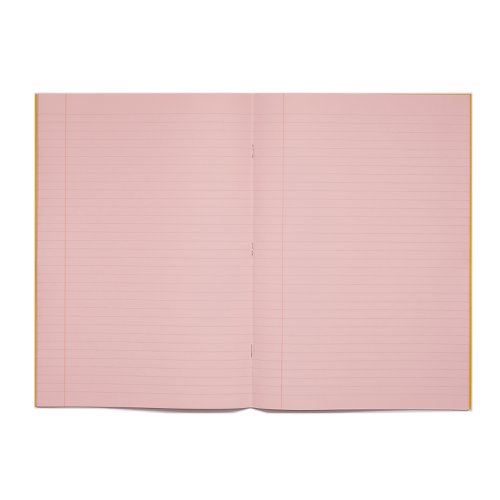 RHINO A4 Special Exercise Book 48 Page, Yellow with Tinted Pink Paper, F8M (Pack of 10)