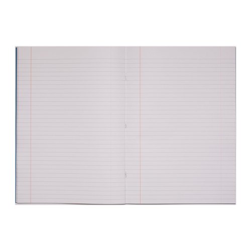 RHINO A4 Exercise Book 64 Pages / 32 Leaf Light Blue 8mm Lined with Margin (Pack of 50)