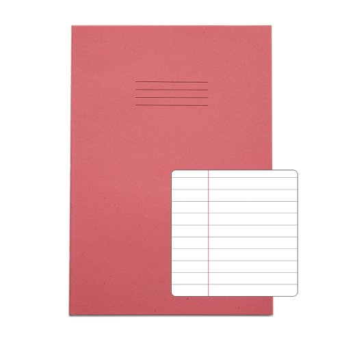 Rhino Exercise Book 8mm Ruled Margin A4 Pink 64 Page Pack Of 100 Ex677152-5 3P