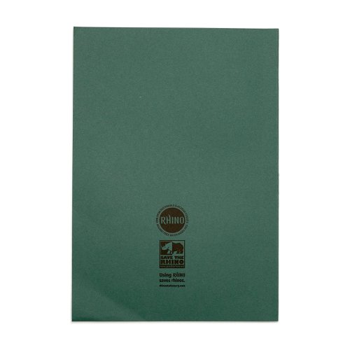 Rhino A4 Exercise Book 80 Page Ruled F8M Dark Green (Pack 50) - VEX668-1045-8