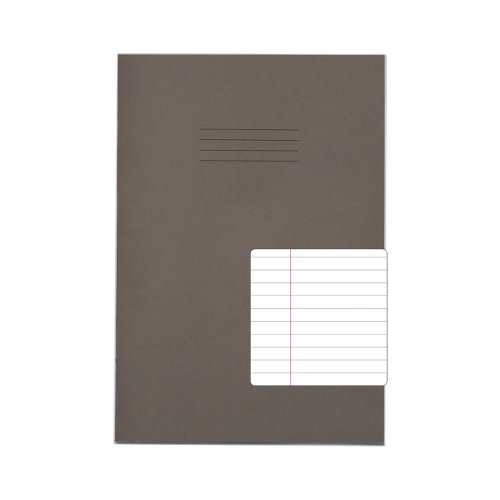 RHINO A4 Exercise Book 80 Pages / 40 Leaf Grey 8mm Lined with Margin
