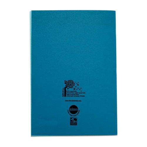 RHINO A4 Exercise Book 80 Page, Light Blue, F8M (Pack of 10)