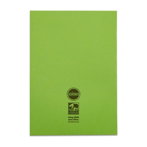 RHINO A4 Exercise Book 80 Page, Light Green, F6M (Pack of 10)