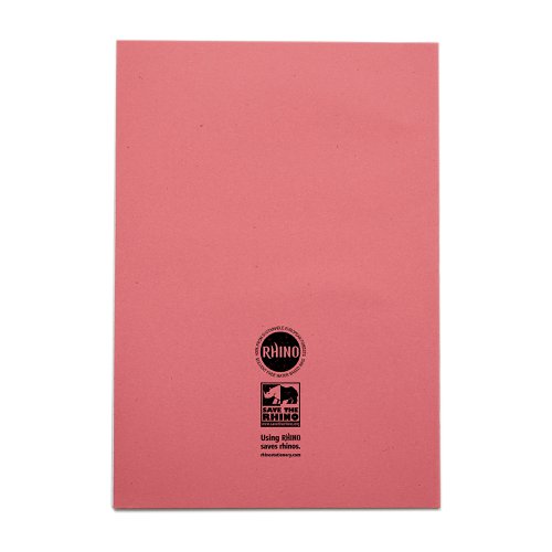 Rhino Exercise Book Plain 80 Pages A4 Pink (Pack of 50) VC48483