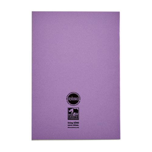 VC48471 Rhino Exercise Book 8mm Ruled 80 Pages A4 Purple (Pack of 50) VC48471