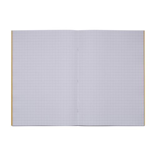 Rhino A4 Exercise Book 80 Page 10mm Squares S10 Yellow (Pack 50) - VEX668-215-8 Victor Stationery