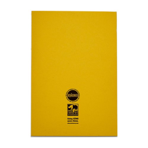 Rhino Exercise Book 8mm Ruled 80 Pages A4 Yellow (Pack of 50) VC48472