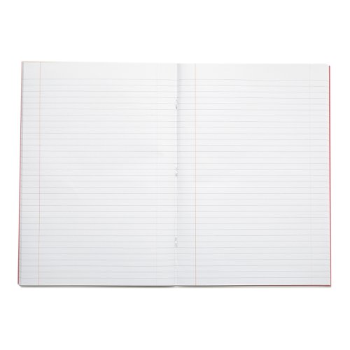 Rhino A4 Exercise Book 32 Page Feint Ruled 8mm With Margin Red (Pack 100) - VDU014-165-8 Exercise Books & Paper 15175VC