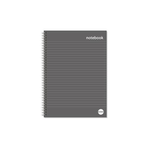 RHINO Hardback Twinwire Notebook A4 with 160 pages each ruled with 8mm lines. With its sturdy covers, this lay-flat wirebound hardback notebook is ideal for important daily notes.