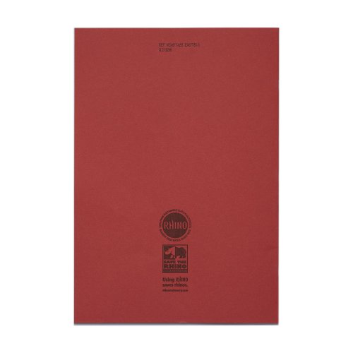 RHINO A4 Handwriting Book 40 Pages / 20 Leaf Red Wide-Ruled 6mm Lines Centred on 20mm Lines