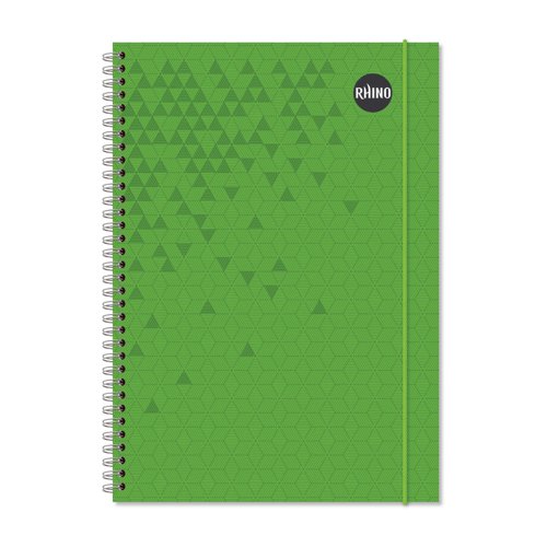 RHINO A4 Polypropylene Notebook with Elastic Band 200 Page, Assorted Colours, F8 (Pack of 6)