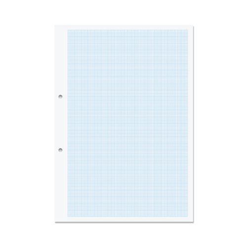 RHINO A4 Punched Graph Paper 1000 Pages / 500 Leaf 1:5:10 Graph Ruling