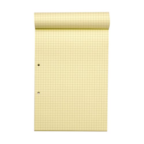 RHINO A4 Yellow Paper Refill Pad 100 Page 7mm Squared (Pack of 6)