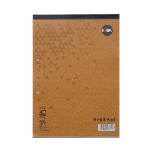 Rhino Refill Pad 8mm Ruled and Margin Headbound A4 50 Leaves Pack of 10 RE4FMH 3P