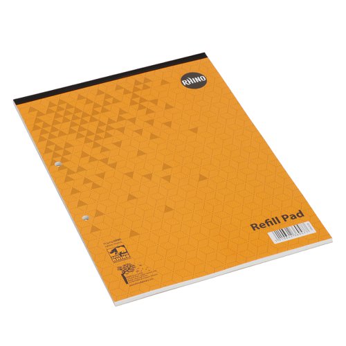 616590 Rhino Refill Pad 8mm Ruled And Margin Headbound A4 50 Leaves Pack Of 10 Re4Fmh 3P