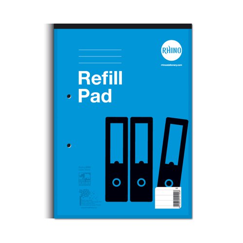 Rhino Refill Pad 8mm Ruled Headbound A4 80 Leaves Pack of 6 HAF 3P