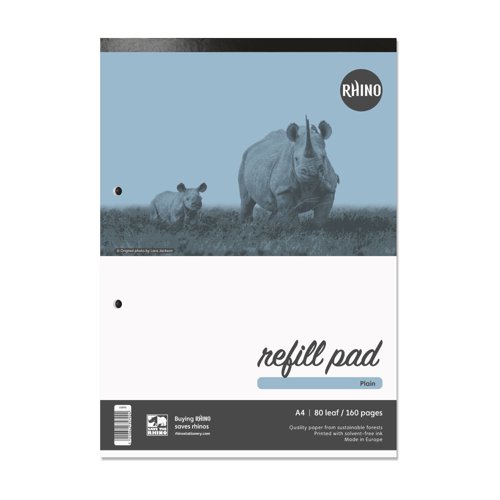 Rhino A4 Refill Pad 160 Page Plain (Pack 10) - V4PH-0