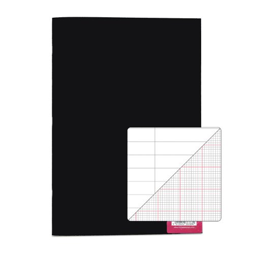 RHINO Education A4 Polypropylene Toughback Science Book 64 Pages / 32 Leaf 8mm Lined with Margin with 2:10:20 Graph Reverse