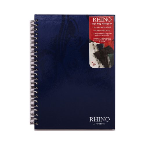 Rhino Twinwire Book 8mm Ruled A5 Blue 180 Page Pack Of 5 Rtwa5B 3P