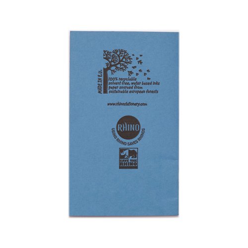 14447VC - Rhino A6+ Exercise Book 48 Page Ruled 7mm Feint Lines F7 Light Blue (Pack 100) - VNB012-65-8