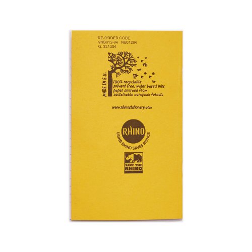 RHINO A6+ Vocabulary Exercise Book 48 Page, Yellow, F7CM (Pack of 10)