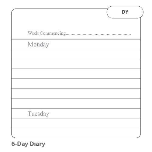 Rhino A6+ Homework Diary 84 Page 6-Day Week Red (Pack 100) - SDWD1-0