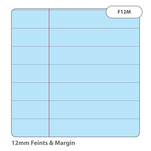 14517VC - Rhino A4 Special Exercise Book 48 Page Ruled Wide 12mm Feint Lines And Margin F12M Light Blue with Tinted Blue Paper (Pack 10) - EX681111B-8