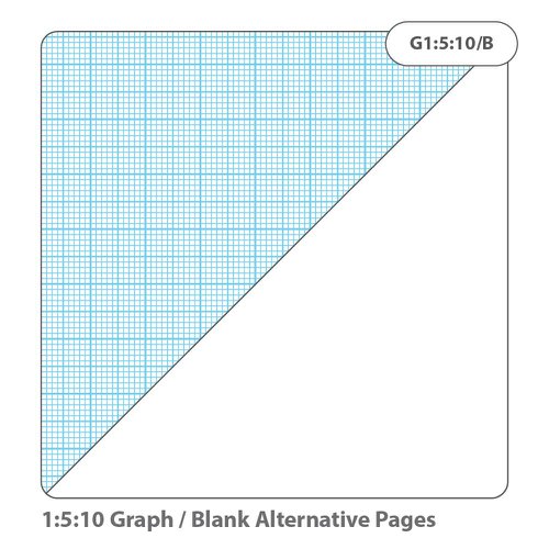 RHINO A4 Graph Pad 50 Leaf, 1:5:10 Graph Ruling (Pack of 48)