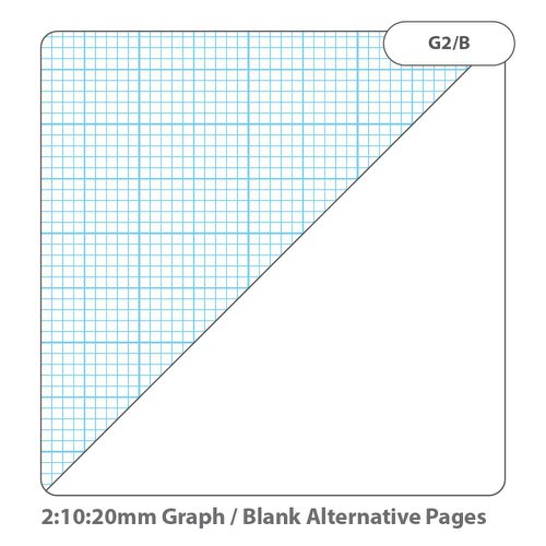 This RHINO A4 Graph Pad combines 2:10:20 squared graph paper with alternating blank pages – so there’s space for graphs and numbers, and space for explanations, notes or sketches. All printed on the high-quality white paper you’d expect.