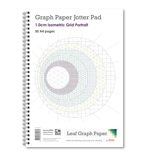 Leaf Graph A4 Isometric Graph Paper 10mm 1cm Wirebound Book (50 pages)