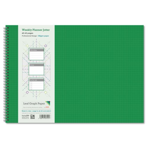 Leaf Graph A3 Weekly Planner (Week to View) Wirebound Book (60 pages)