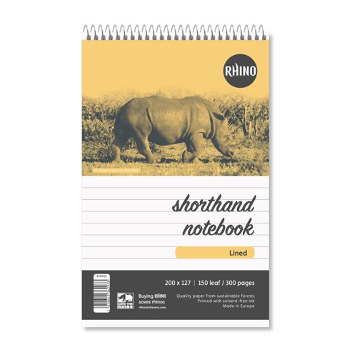 RHINO 200 x 127 Shorthand Notepad 150 Leaf, F8 (Pack of 5)