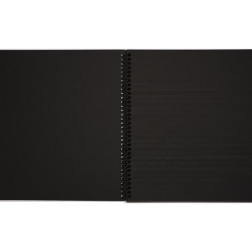 RHINO 300 x 300 Twinwire Hardback Scrapbook 40 Pages / 20 Leaf Black Ribbed Paper