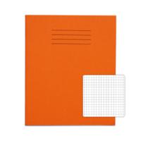 Rhino 8 x 6.5 Exercise Book 48 Page Orange  Ruled 5mm Squares S5 (Pack 100) - VEX342-312-2