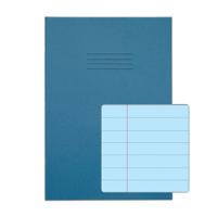 RHINO A4 Tinted Exercise Book 48 Pages / 24 Leaf Light Blue with Blue Paper 12mm Lined with Margin