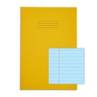 RHINO A4 Tinted Exercise Book 48 Pages / 24 Leaf Yellow with Blue Paper 8mm Lined with Margin