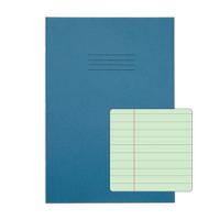Rhino A4 Special Exercise Book 48 Page Ruled F8M Light Blue with Tinted Green Paper (Pack 10) - EX68197G-8