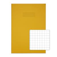 Rhino A4 Exercise Book 80 Page 10mm Squares S10 Yellow (Pack 50) - VEX668-215-8