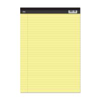 RHINO A4 Legal Pad Perforated 100 Pages / 50 Leaf Yellow Paper 8mm Lined with Margin