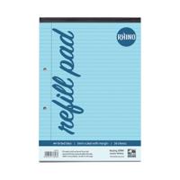 RHINO A4 Tinted Refill Pad 100 Pages / 50 Leaf Blue Paper 8mm Lined with Margin