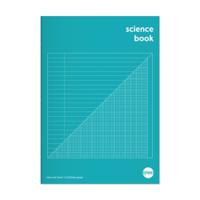 RHINO Education A4 Science Book 64 Pages / 32 Leaf 8mm Lined with Margin with 2:10:20 Graph Reverse