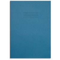 RHINO A4 Tinted Exercise Book 80 Pages / 40 Leaf Light Blue with Cream Paper 10mm Squared
