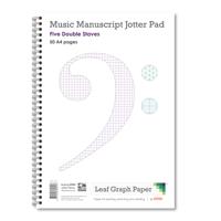 Leaf Graph A4 Manuscript Music Paper Double Stave Staff Wirebound Book (50 pages)