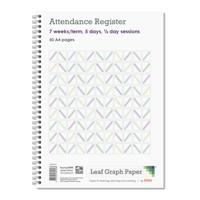 Leaf Graph A4 Attendance Register School Class Mark Wirebound Book (50 pages)