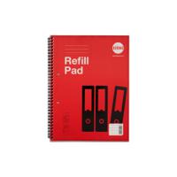 Rhino Spiral Bound Refill Pad 8mm Ruled Margin SideBound A4 80 Leaves Pack of 6 S4S8 3P