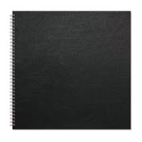 RHINO 300 x 300 Twinwire Hardback Scrapbook 40 Pages / 20 Leaf Black Ribbed Paper