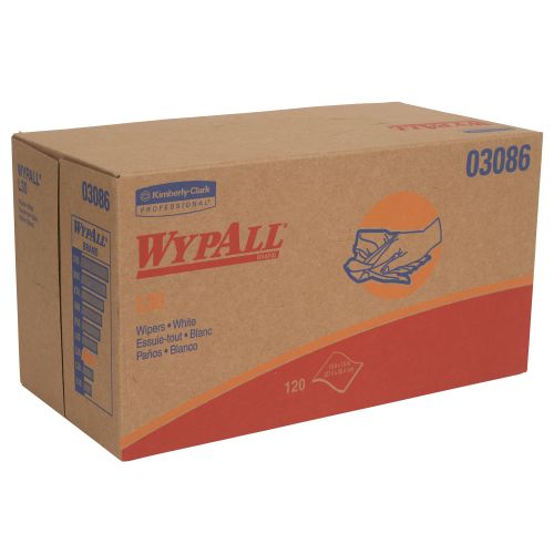 Wypall L30 DRC Towels (03086), Strong&Soft Wipes, Pop-UP Box, White, 10 Boxes/Case, 120 Sheets/Box, 1,200 Wipes/Case